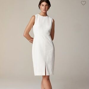 J Crew High-neck sheath dress in stretch linen blend, CA644 size 0 NEW Ivory